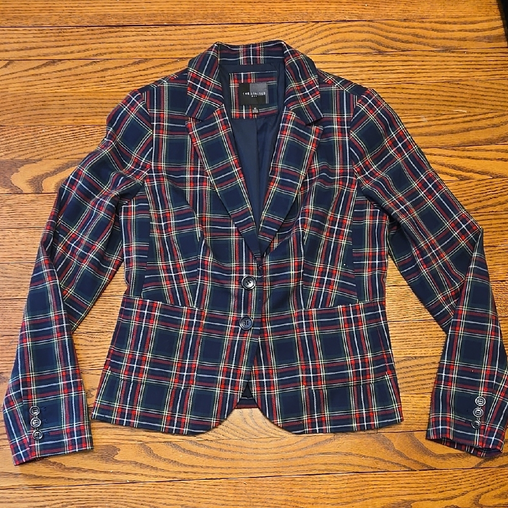 Vintage Y2K The Limited Blazer - Navy, Red, Green Plaid Mediun
